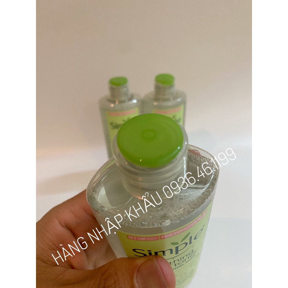 Nước hoa hồng Simple Toner oner Simple Kind To Skin Soothing Facial làm dịu và cân bằng độ ẩm cho da - lành tính không c