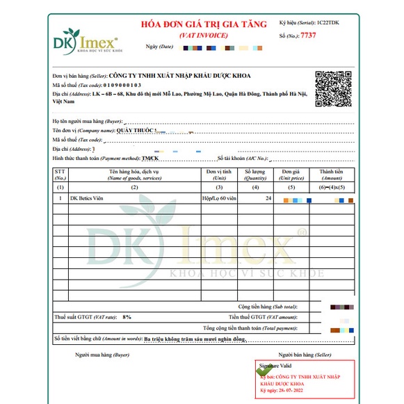 Viên Uống Tiểu Đường DK-BETICS Hộp 60 viên triết xuất từ cao dây thìa canh lá to  HSD 2025