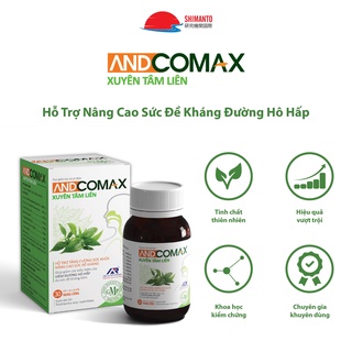 Andcomax Xuyên Tâm Liên - Hỗ trợ giảm ho hen, hen suyễn, tiêu viêm, giảm amidan, viêm họng hạt, copd, viêm đường hô hấp