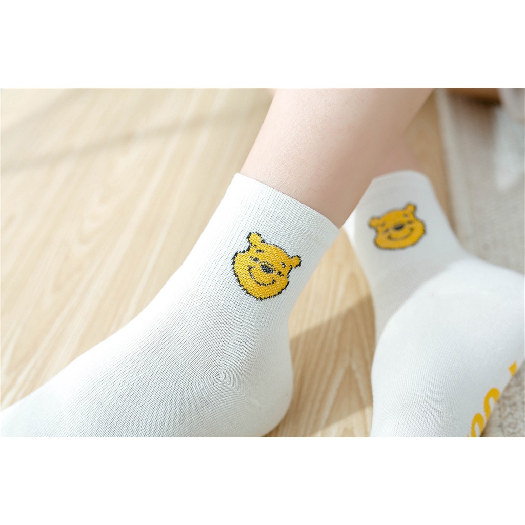 Disney Đôi TẤT Vớ Nữ Cotton Họa Tiết Chuột Mickey Vịt Hoạt Hình Dễ Thương