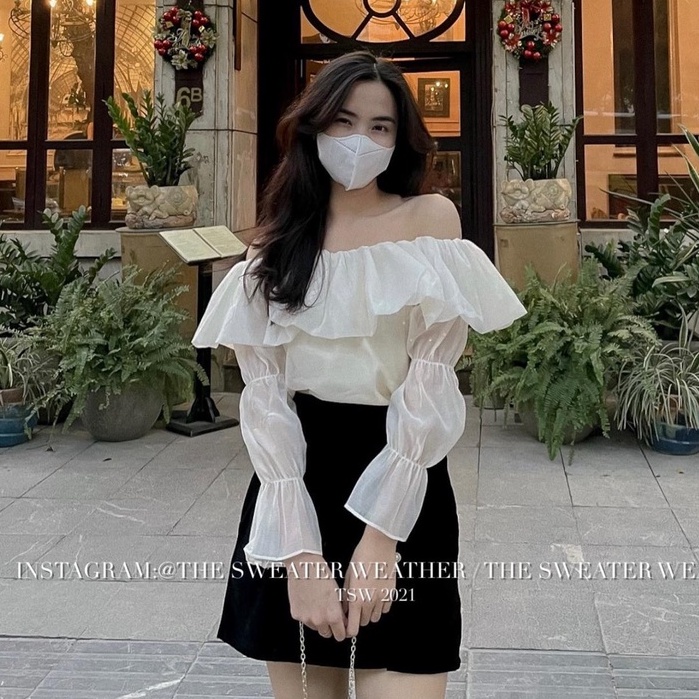 Chân váy nữ dáng chữ A đính 2 hàng cúc chất liệu tuyết mưa dày dặn cao cấp