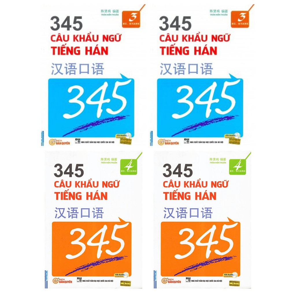 Sách -345 Câu Khẩu Ngữ Tiếng Hán Tập 3+4 (Bản Tiếng Việt)