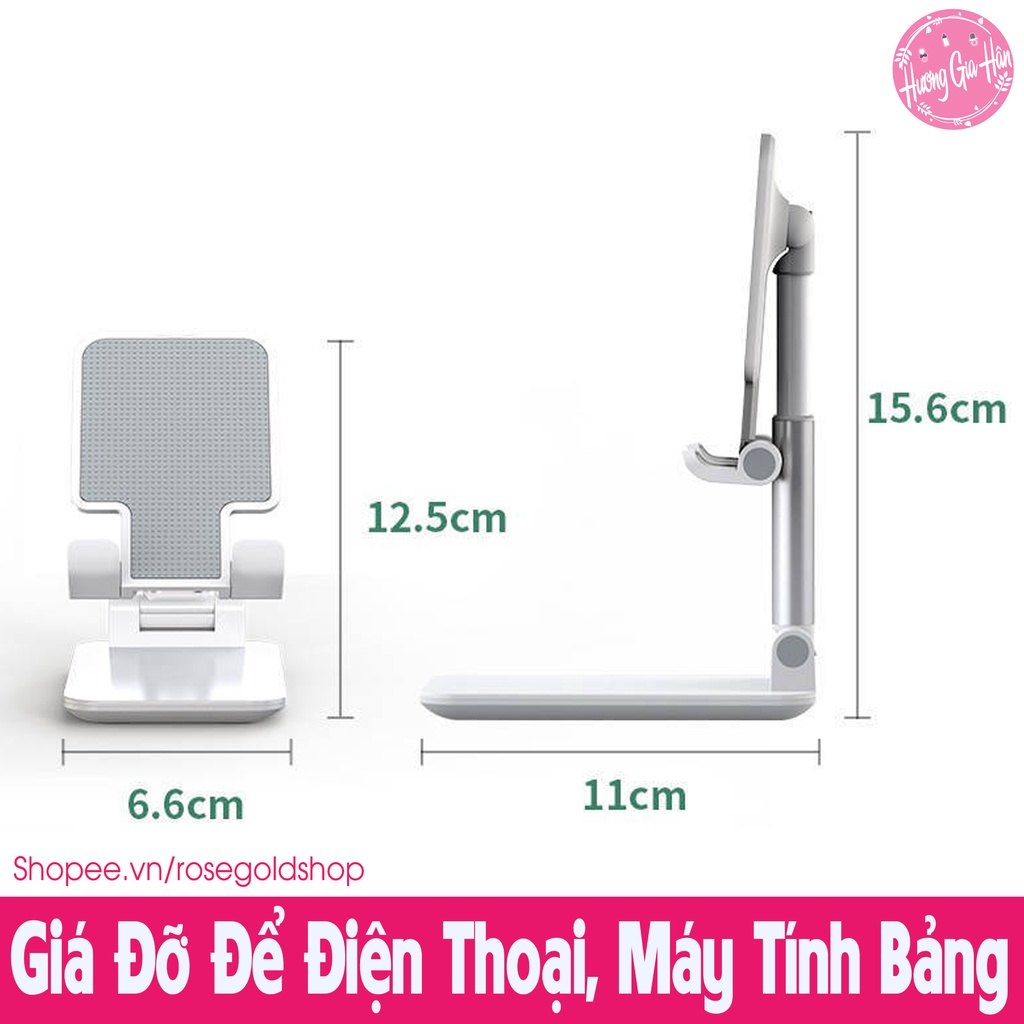 Giá Đỡ Để Điện Thoại, Máy Tính Bảng Gấp Gọn Có Kèm Gương Trang Điểm, Chỉnh Được Độ Cao