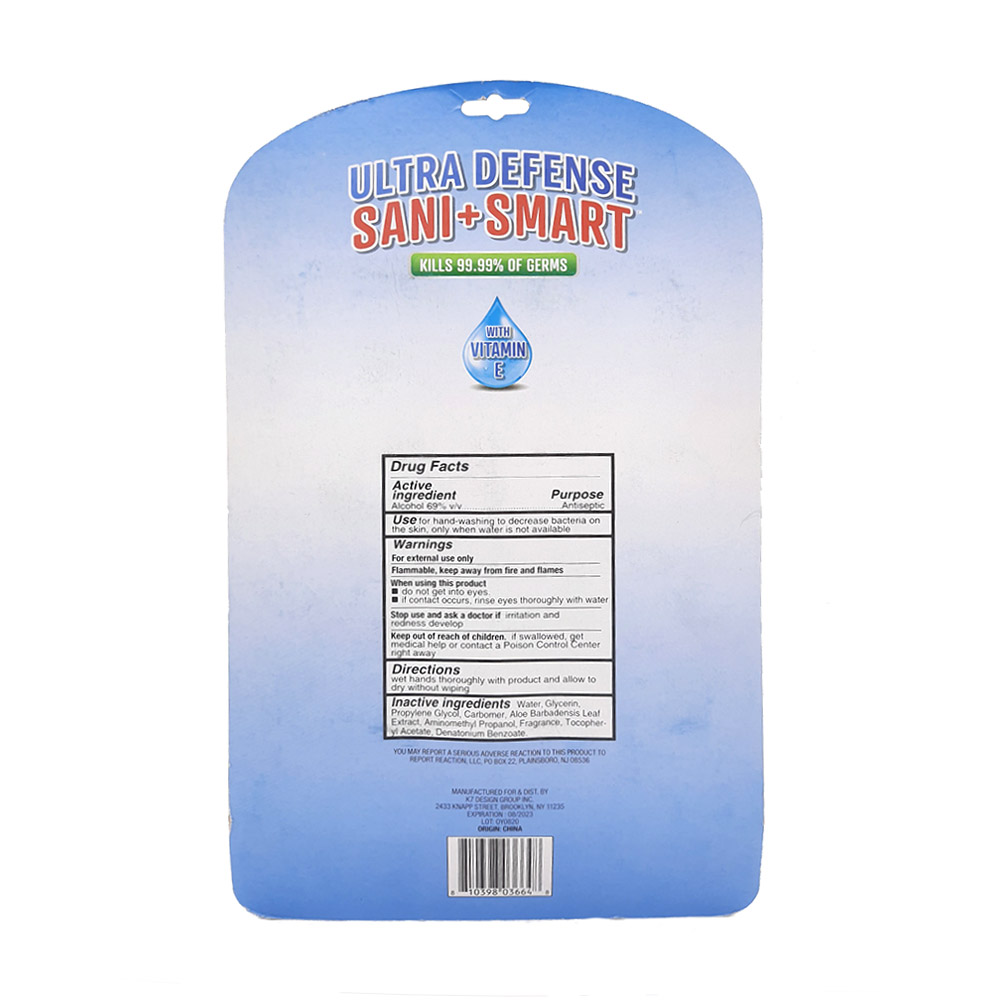 Gel rửa tay khô diệt khuẩn 99.99% Ultra Defense Sani + Smart Hand Sanitizer 50ml của Mỹ