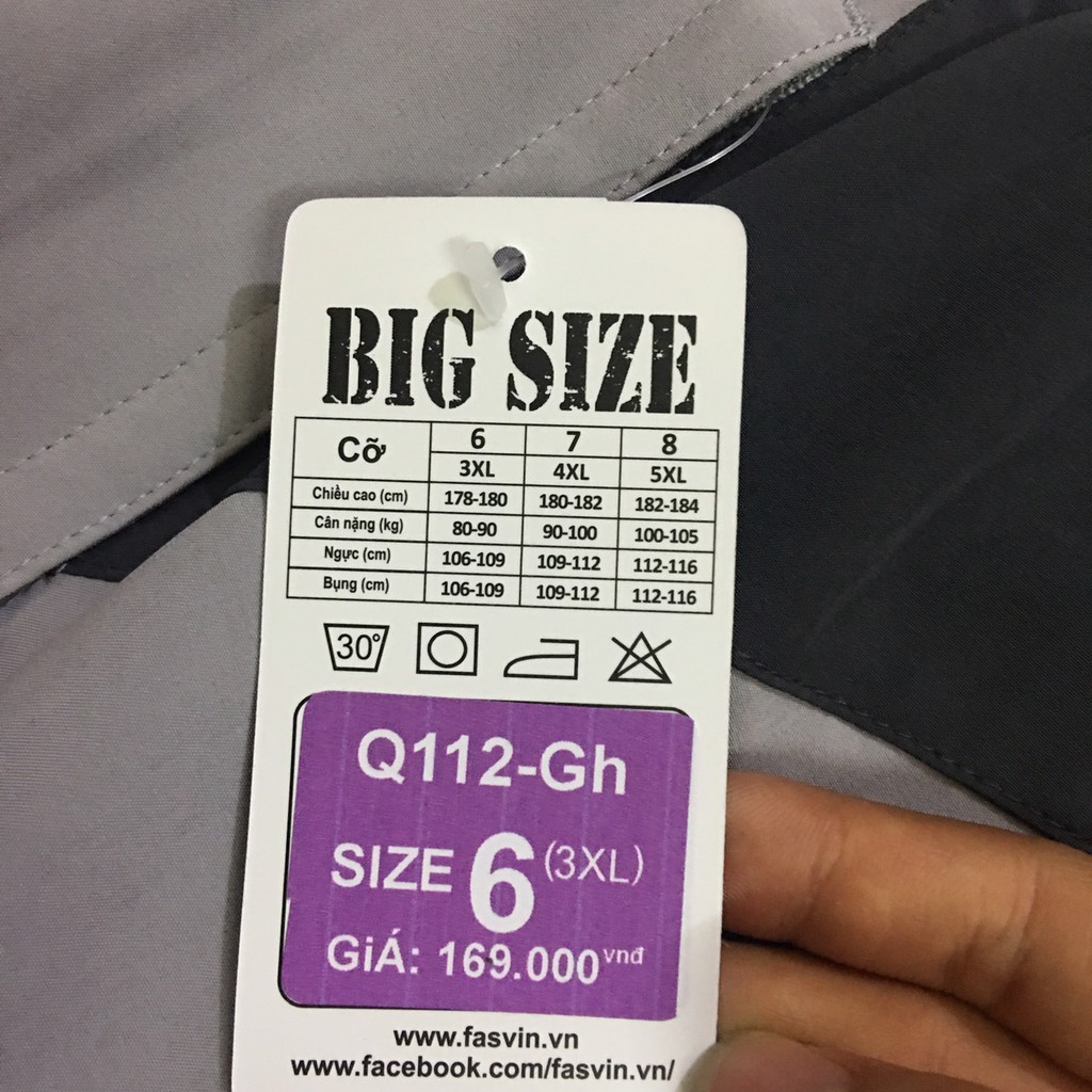 Quần thể thao nam- BIG SIZE- có size cho người 105 kg D206