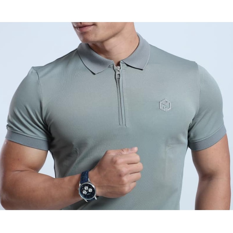 Áo polo nam cổ bẻ kéo khóa thể thao polo Gym Max chính hãng thun cá sấu 4 chiều