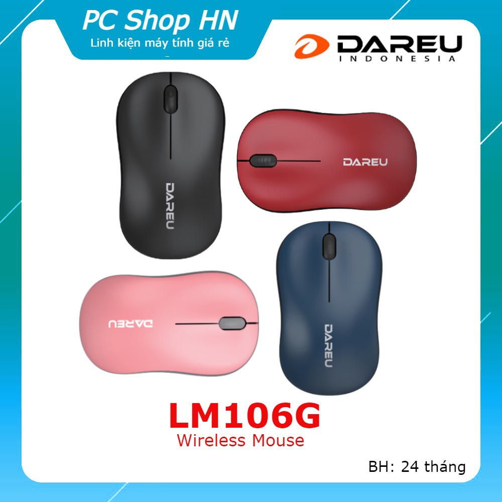Chuột không dây Dareu LM106G  - tặng kèm pin AA