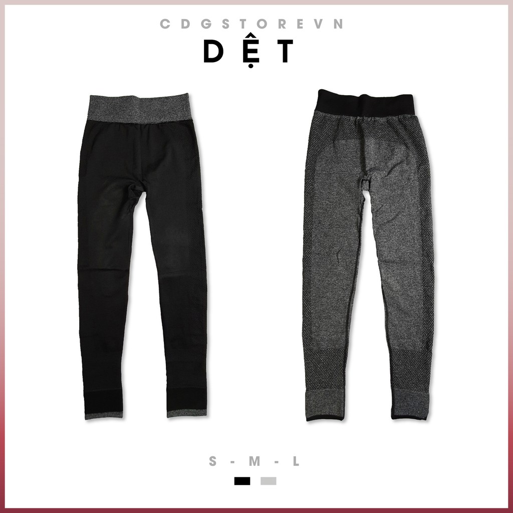 Quần Legging thun thể thao Nữ DỆT - Màu Đen - Xám - thun co giãn 4 chiều, thoát mồ hôi tốt, chuyên tập GYM và Yoga | BigBuy360 - bigbuy360.vn