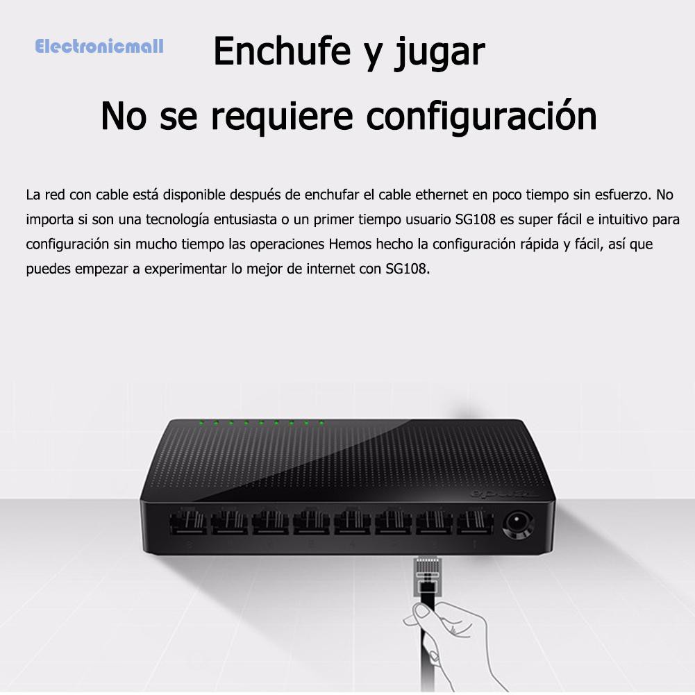 ElectronicMall01 8-Port Gigabit Ethernet Network Switch SG108 Desktop Ethernet Splitter