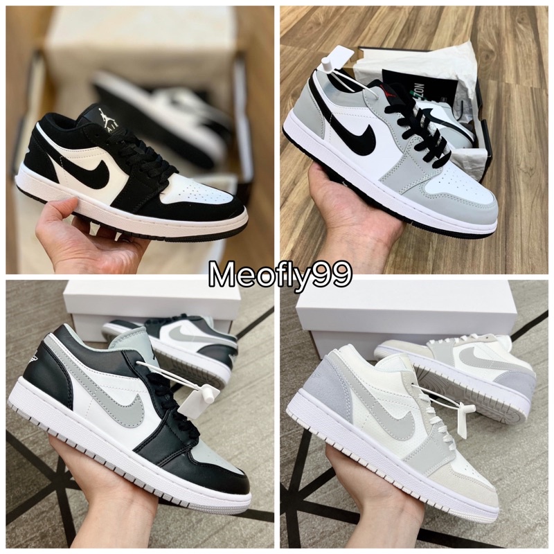 Giày Thể Thao Jordan Low Cổ Thấp 4 Màu Cơ Bản, Sneaker Jordan Low Bản Đẹp Fullbox
