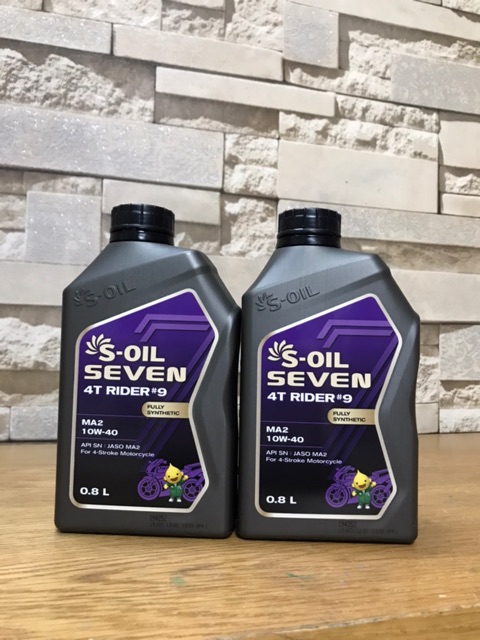 Dầu nhờn động cơ S-Oil Seven 4T Rider 10W40 0.8Lít. Dành Cho Xe Côn, Xe số