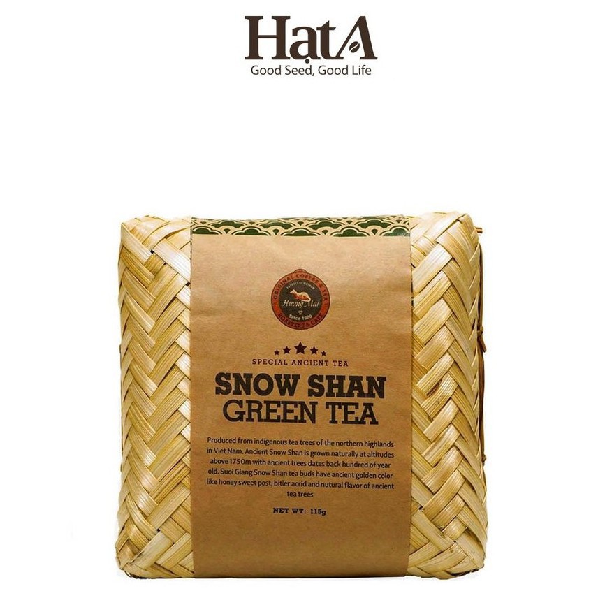 Trà shan tuyết Suối Giàng thượng hạng Hương Mai Cafe Premium Snow Shan Green Tea 100% lá trà non núi cao 115gr - đựng tr