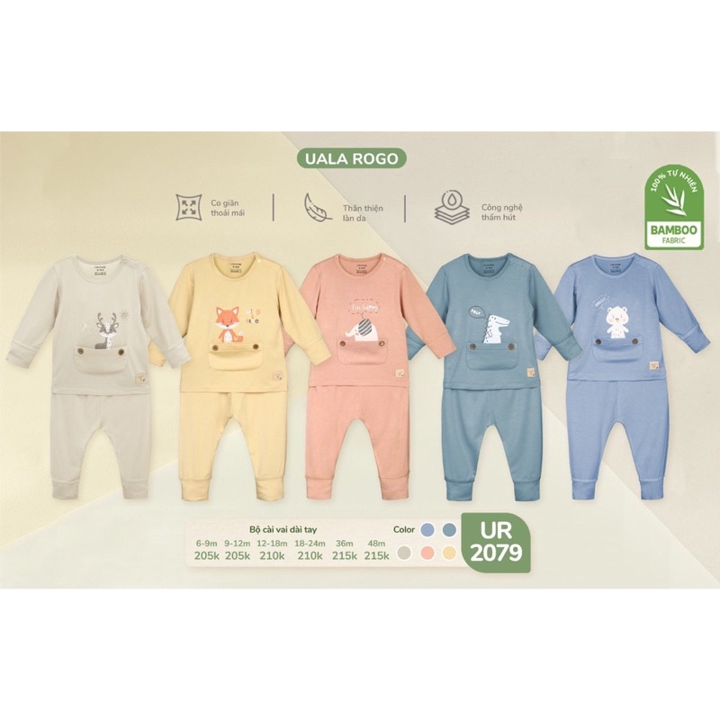 UALAROGO - Bộ quần áo dài tay Ualarogo cho bé trai/bé gái