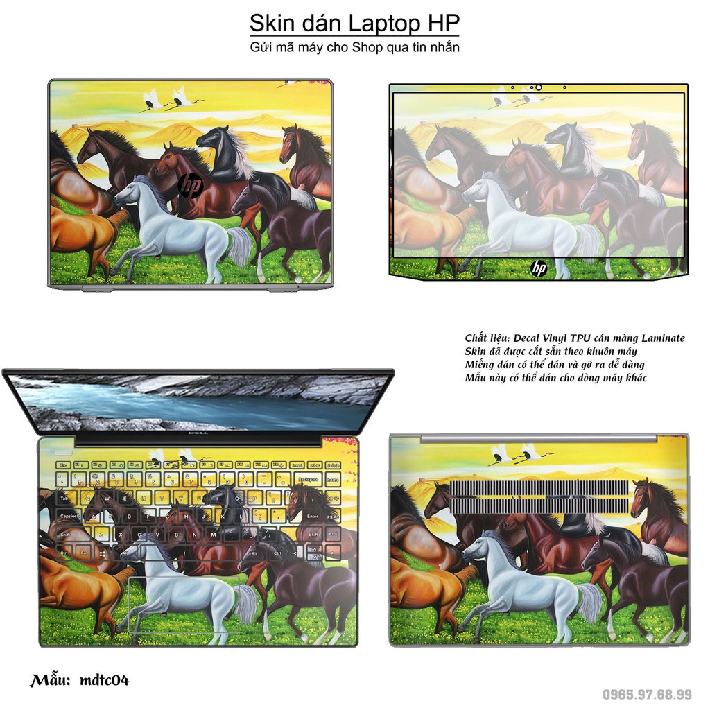 Skin dán Laptop HP in hình Mã Đáo Thành Công (inbox mã máy cho Shop)