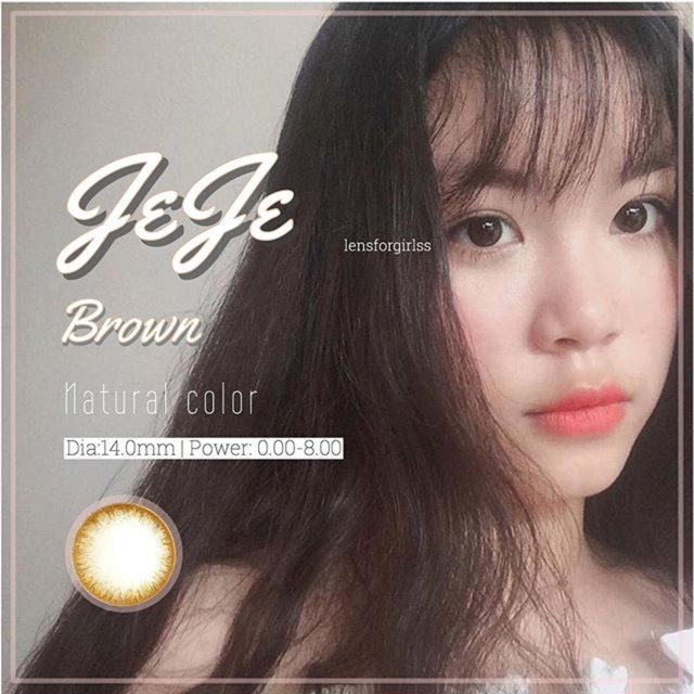 Kính áp tròng nâu ánh vàng Jeje Brown chính hãng Olens | Hạn sử dụng 3-6 tháng