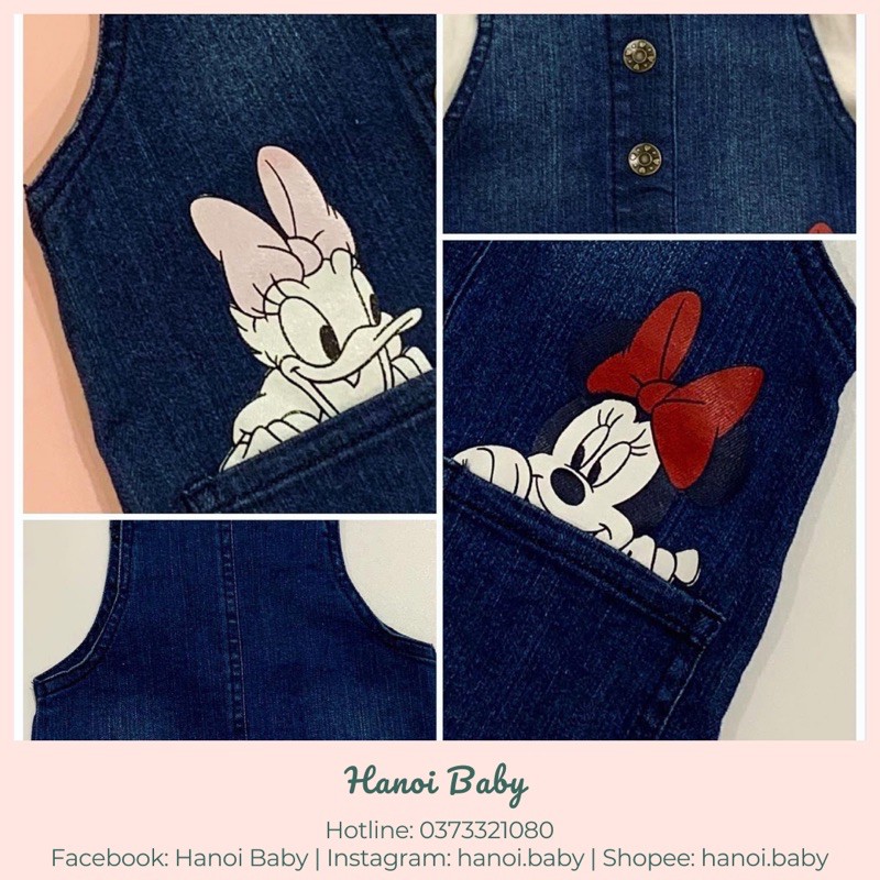 (Ảnh thật) Váy yến jeans mềm Mickey & Donald cho bé gái 3-36 tháng