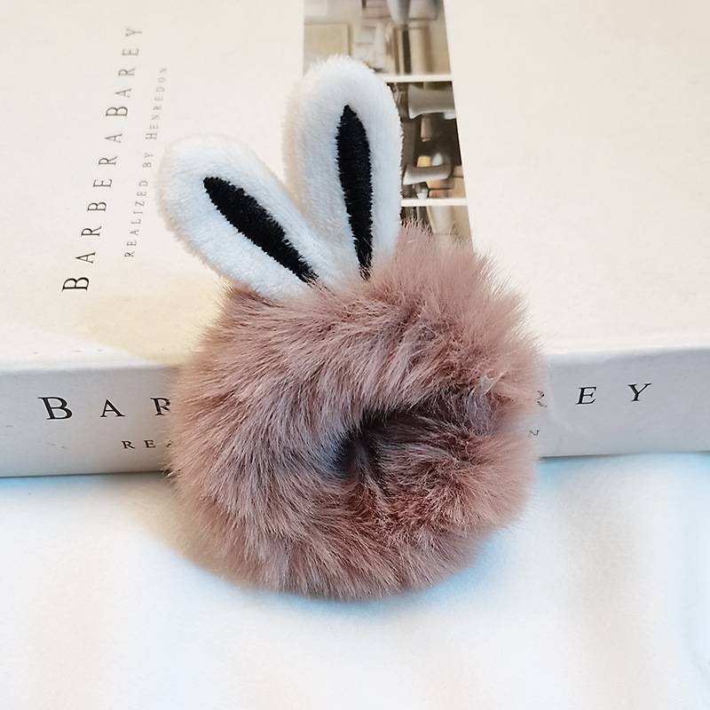 Dây buộc tóc nhồi bông họa tiết tai thỏ đáng yêu D20101101