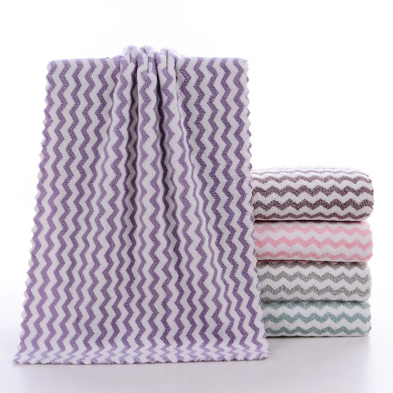 Khăn Mặt Lông Cừu Vân Kẻ Sọc Hàn Quốc Siêu Mềm Đẹp