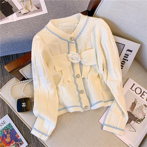 Áo Khoác Cardigan Dệt Kim Tay Dài Phong Cách Xiaoxiang Hàng Mới Dành Cho Bạn Nữ