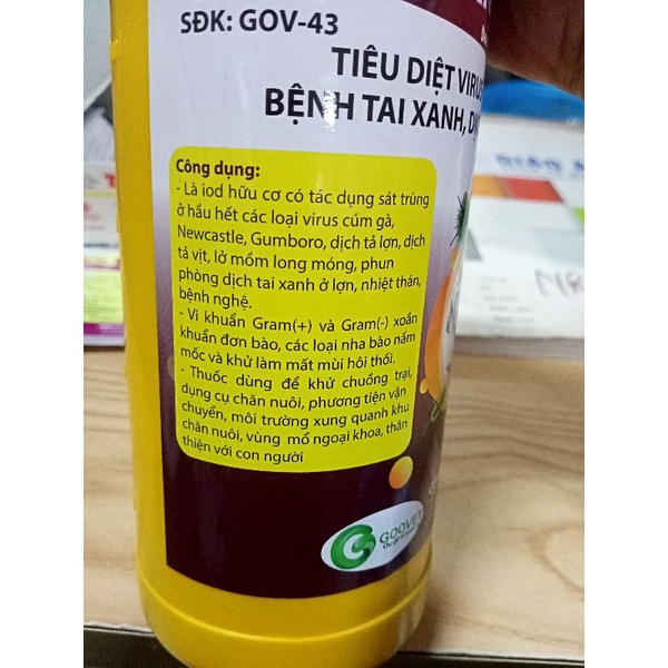 ( xả kho) Sát trùng chuồng trại- thuốc thú y chai 1 lít