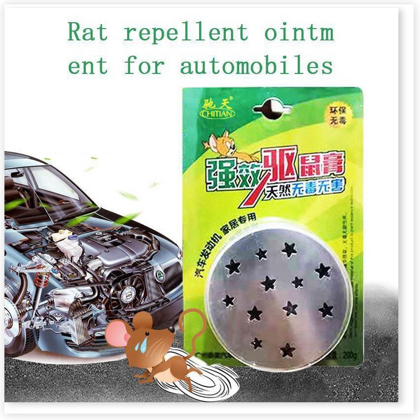 Sáp đuổi chuột chuyên dụng để khoang máy ô tô, trong phòng - Thuốc đuổi chuột mùi long não an toàn hiệu quả