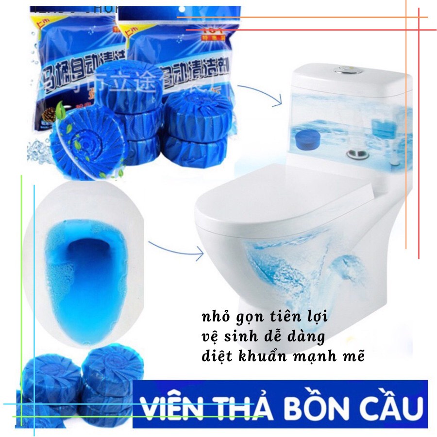 Combo 10 viên thả bồn cầu khử mùi diệt khuẩn tẩy toilet sạch mảng bám, Viên tẩy bồn cầu dạng nén khử mùi, lâu tan, sạch