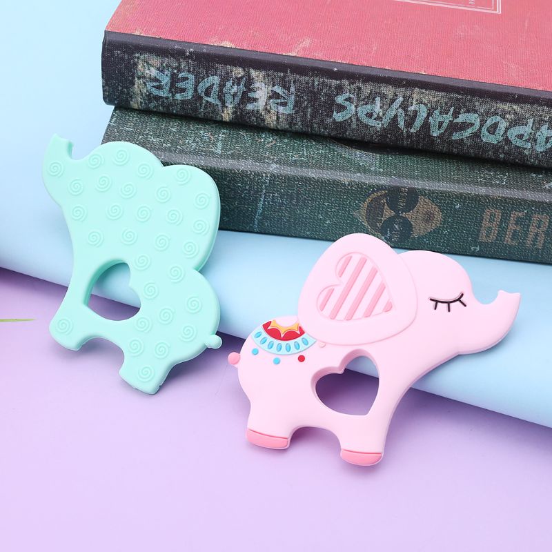 Đồ Chơi Ngậm Nướu Hình Chú Voi Hoạt Hình Bằng Silicone Dành Cho Trẻ Em