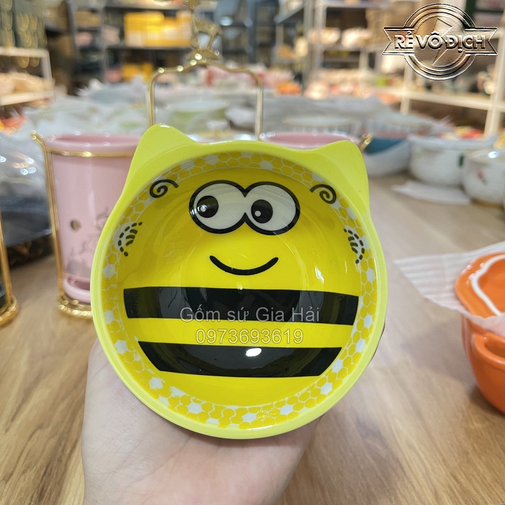 Bộ Chén Dĩa Sứ Bát Ăn Cơm Đĩa Sứ Dễ Thương Cute Bát, Bát dặm decor cực đẹp cho bé