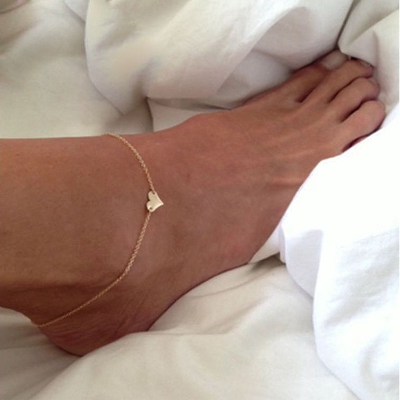 Lắc chân dây mảnh mặt hình trái tim đơn giản cho nữ | BigBuy360 - bigbuy360.vn