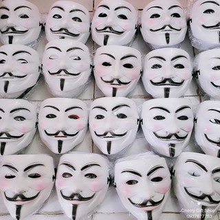 Mặt Nạ Hóa Trang Hacker anonymous Màu Trắng