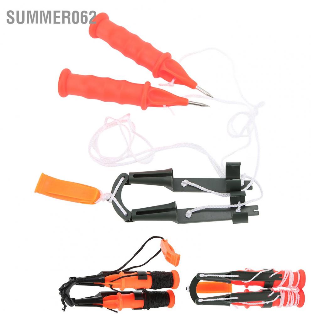 Summer062 2Pcs Winter Ice Picks Fishing Safety with Emergency Whistle Tackle Tool