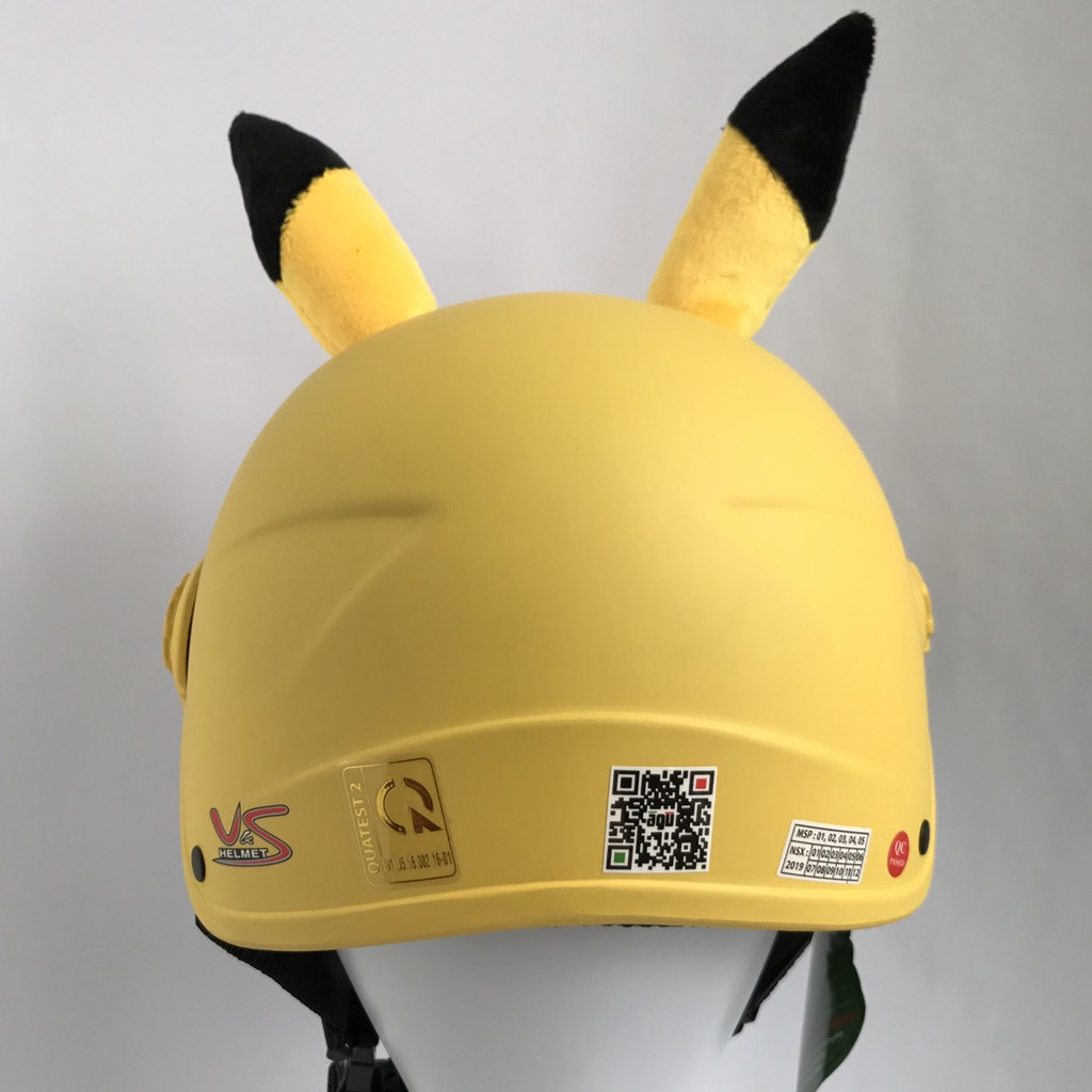 Mũ bảo hiểm nửa đầu trẻ em có kính siêu xinh - VS103KS - Pikachu vàng