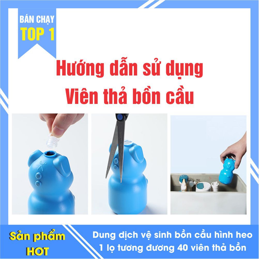 Nước tẩy bồn cầu hình heo trọng lượng 230 gr diệt sạch mọi vi khuẩn bồn cầu