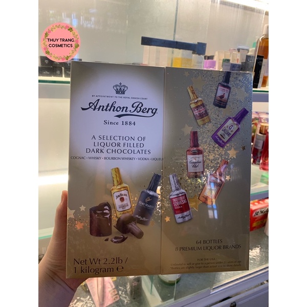 Socola nhân rượu Anthon Berg Chocolate hộp 64 chai