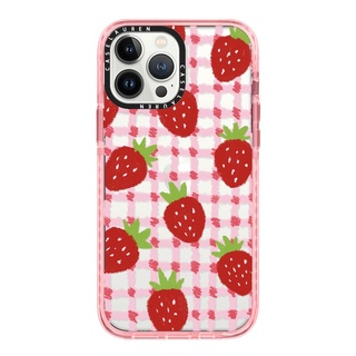 Ốp Lưng Case Lauren Sweet Red Strawberries with Pink Check Pattern | Impact | No Box |