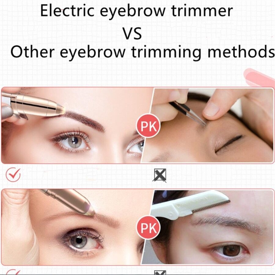 Phụ nữ Sạc lại Máy tỉa lông mày điện USBbút cạo tỉa chân lông mày đa năng sạc bằng điện cao cấp Electric Eyebrow Trimmer