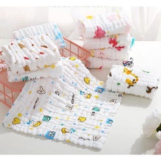 Khăn mặt / khăn sữa Aden cho bé chất xô nhăn 6 lớp siêu mềm xuất Nhật kích thước 30x30cm