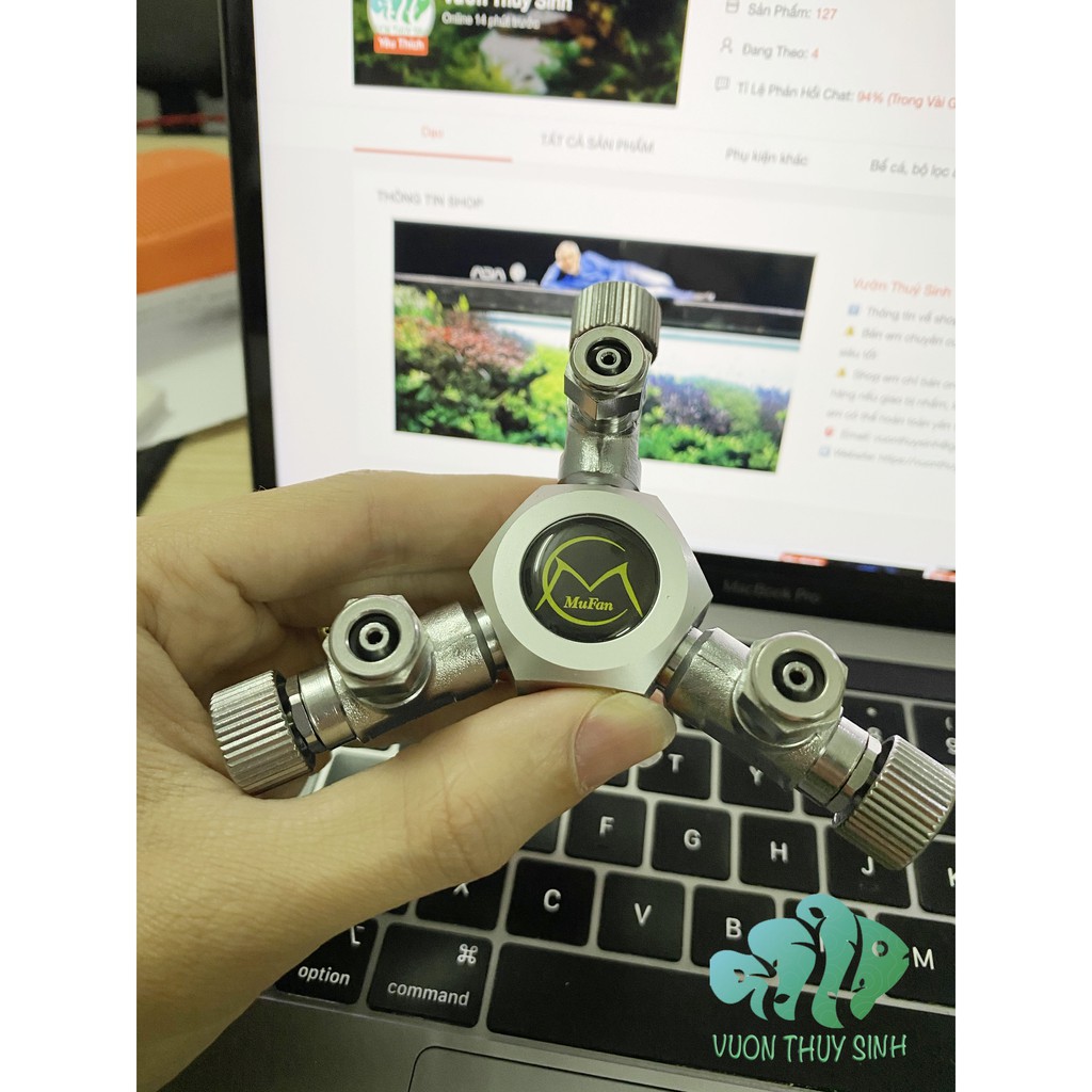 Van chia CO2 Mufan cho hồ thuỷ sinh tiện lợi điều chỉnh lượng CO2 bể cá tối đa 6 hồ