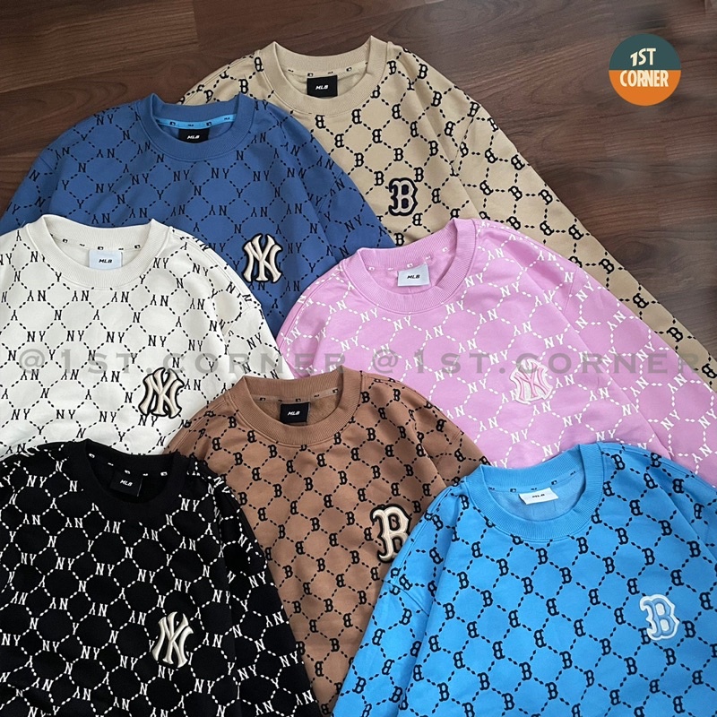 Áo Sweater nỉ da cá MLB - MONOGRAM DIAMOND NEW YORK YANKEES