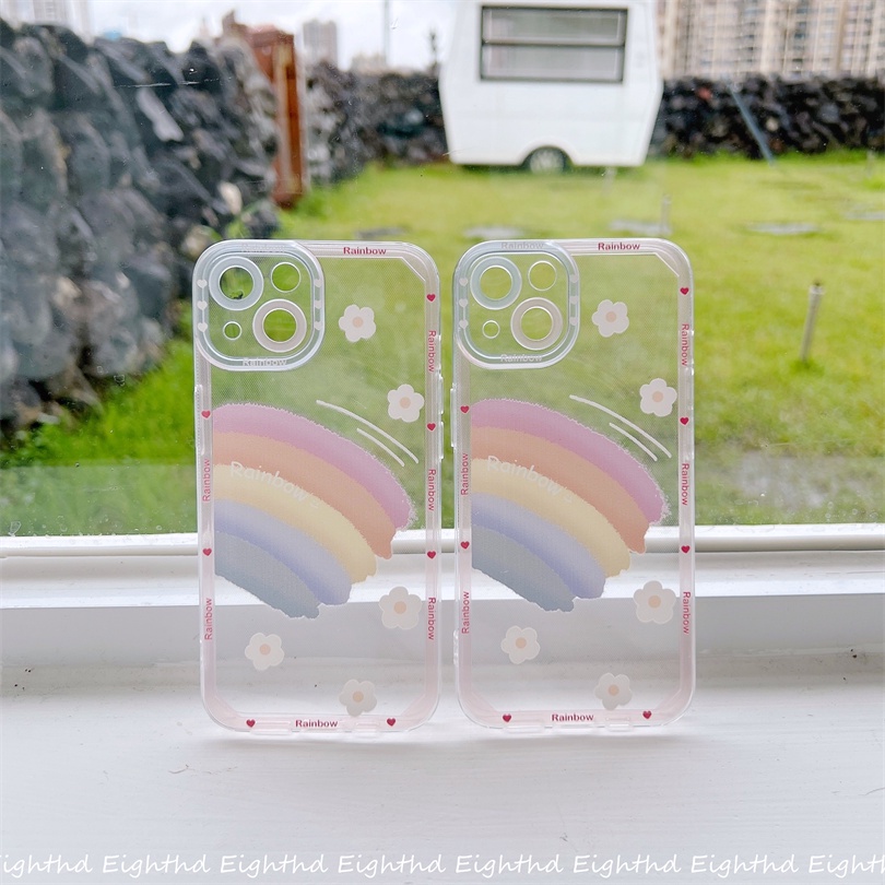Ốp Điện Thoại Silicone Mềm Họa Tiết Cầu Vồng Cho iPhone 14 13 12 11 Pro Max X Xr Xs Max 8 7 Plus SE 2020