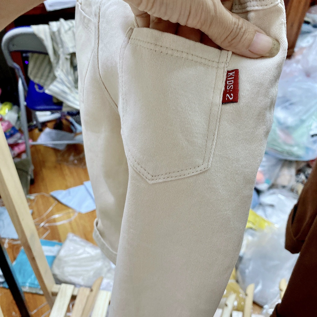 Quần dài cho bé trai bé gái chất kaki mềm mịn cho bé từ 8-31kg kaki 3 màu