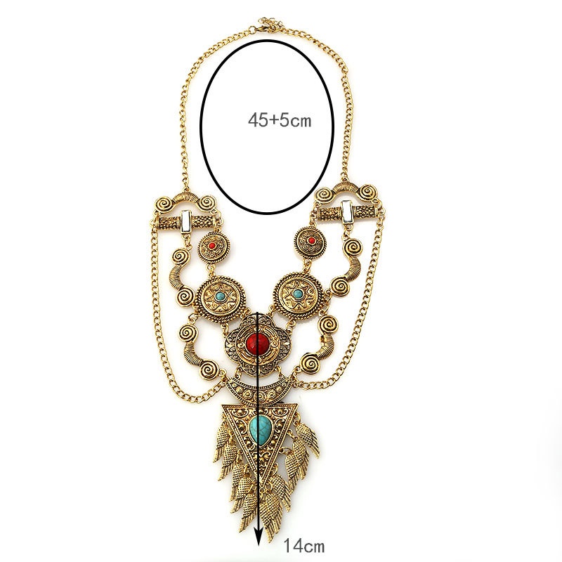 Kiềng cổ, vòng cổ phụ kiện đôn hoàng phong cách boho, Mông Cổ - Tây Tạng
