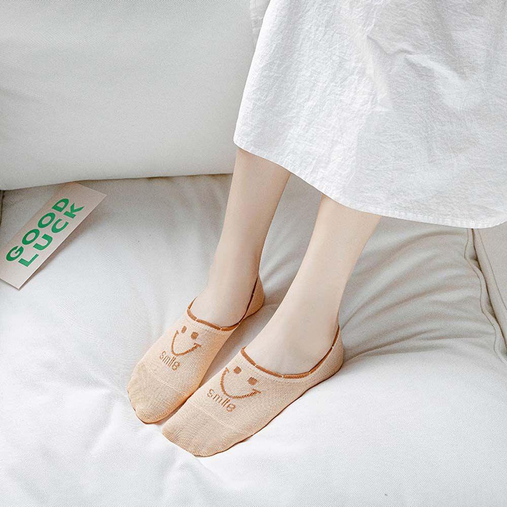 Tất Cổ Thấp Chống Trượt In Hình Mặt Cười Đáng Yêu VANES1