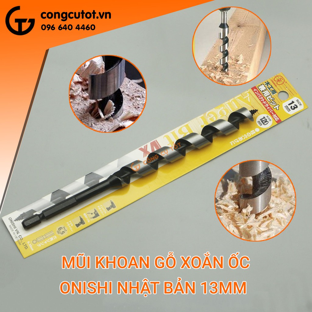 (∅13-∅25) Mũi khoan gỗ xoắn ốc Auger Nhật Bản Onishi