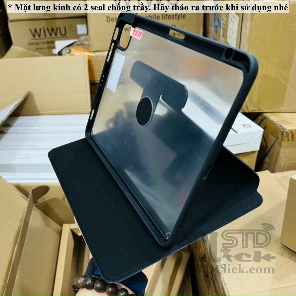 BAO DA IPAD PRO 11 M1 2021 - 11 2020 - 11 2018 WIWU WALTZ ROTATIVE XOAY 360 CÓ KHE CẮM BÚT CHÍNH HÃNG NEW 100%