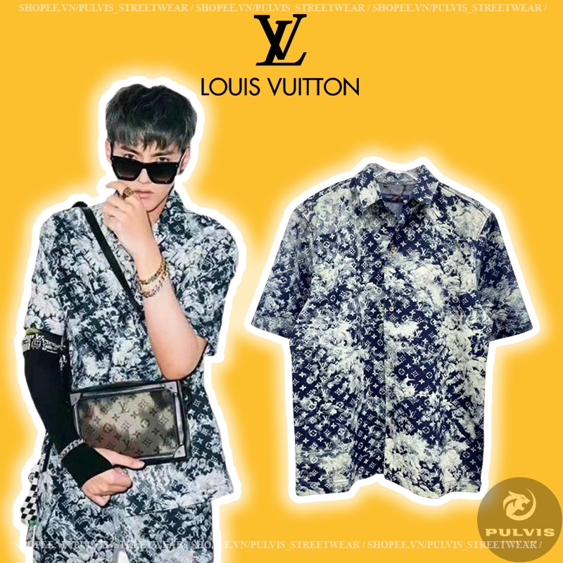 - Áo sơ mi LV Luon Vuituoi Monogram Tapestry Motif Hawaiian full tag túi, áo cuban shirt LV
