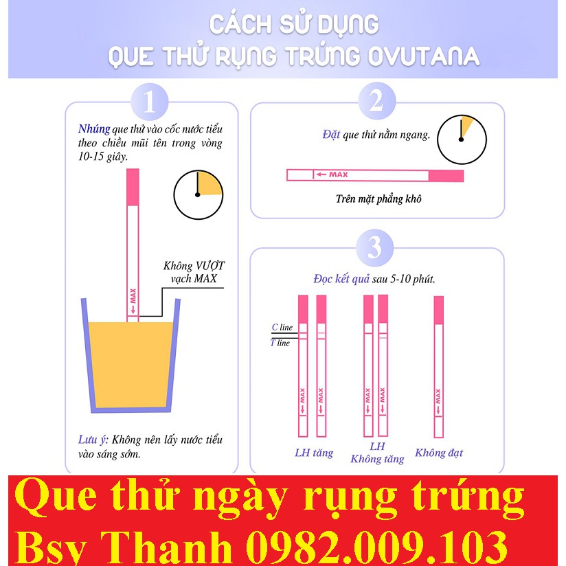 (CHE TÊN)1 hộp 12 Que test thử rụng trứng Ovutana, Chính xác cao [Ovu tana sinh con theo ý muốn]