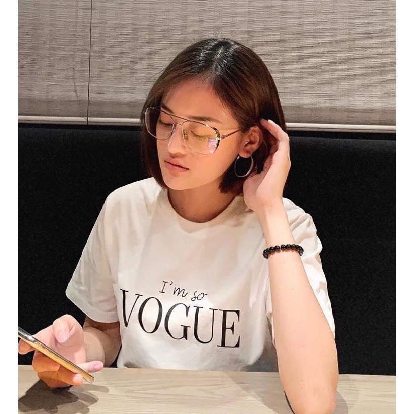 Áo thun cotton chữ VOGUE hai màu đen trắng đẹp dày dặn  Áo phông nam nữ đẹp nhất, áo thun đẹp