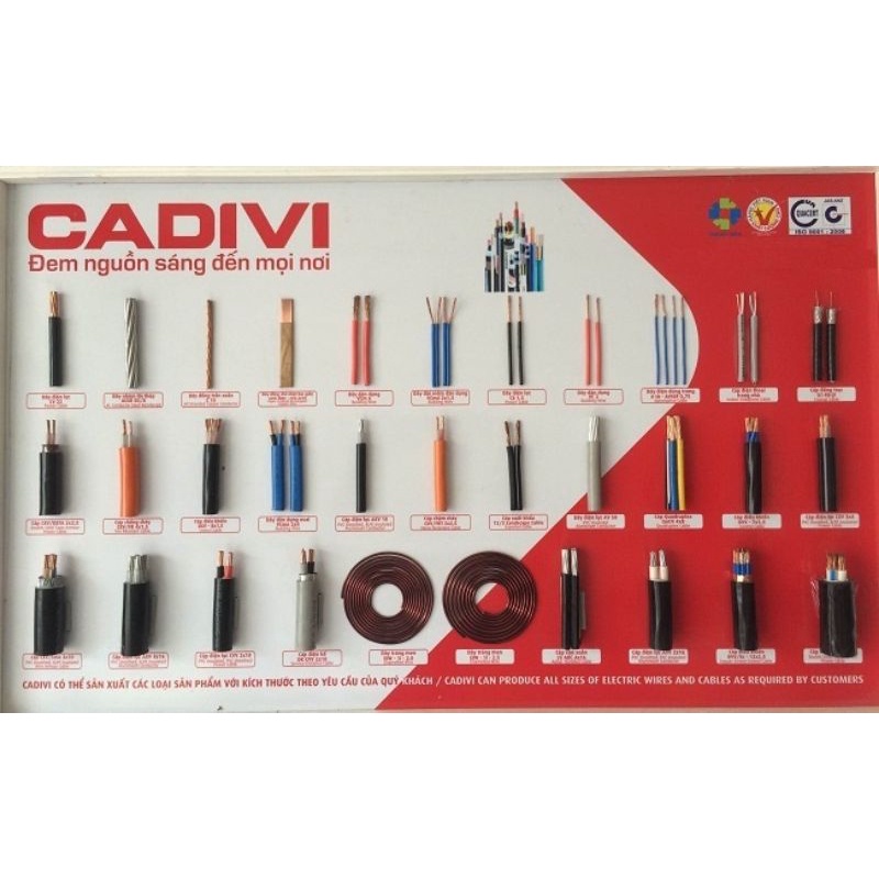 Dây cáp điện đơn Cadivi CV 1.5 2.0 2.5 3.5 4.0 kéo dây nguồn điện Đồng nguyên chất 7 sợi Chính hãng công ty Giá 1 Mét