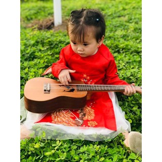 Áo dài gấm công kèm mấn